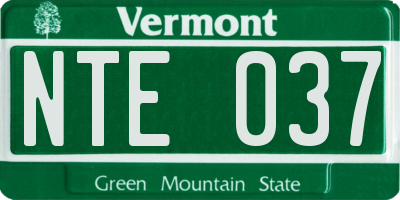 VT license plate NTE037