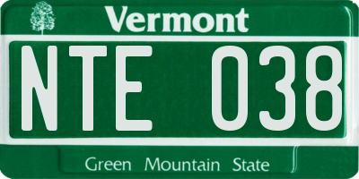 VT license plate NTE038