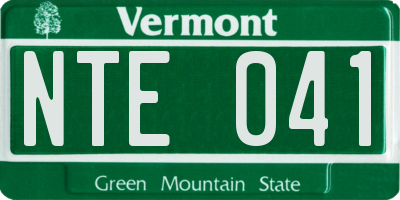 VT license plate NTE041