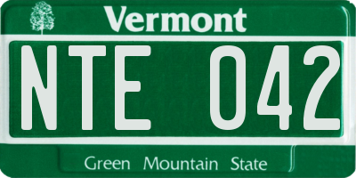 VT license plate NTE042