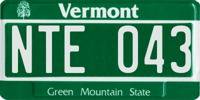 VT license plate NTE043