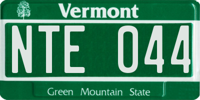 VT license plate NTE044