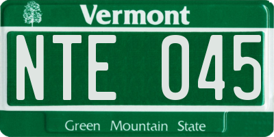 VT license plate NTE045