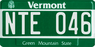 VT license plate NTE046