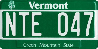 VT license plate NTE047