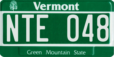 VT license plate NTE048