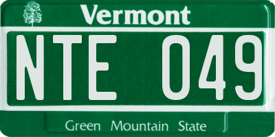 VT license plate NTE049