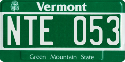 VT license plate NTE053
