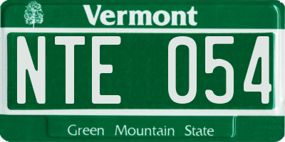 VT license plate NTE054