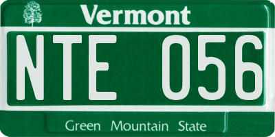 VT license plate NTE056