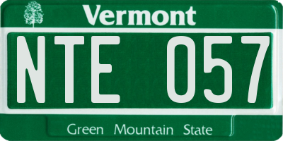 VT license plate NTE057