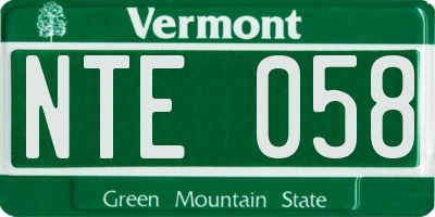VT license plate NTE058