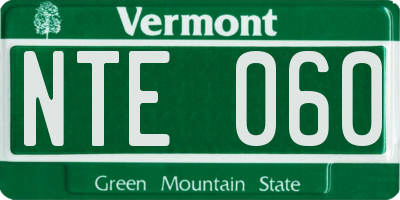 VT license plate NTE060