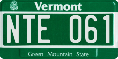 VT license plate NTE061