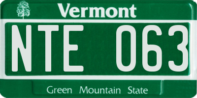 VT license plate NTE063