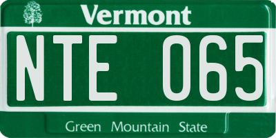 VT license plate NTE065