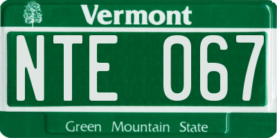 VT license plate NTE067