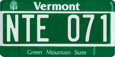 VT license plate NTE071