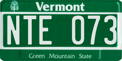 VT license plate NTE073