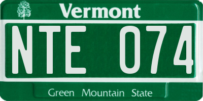 VT license plate NTE074