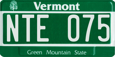 VT license plate NTE075