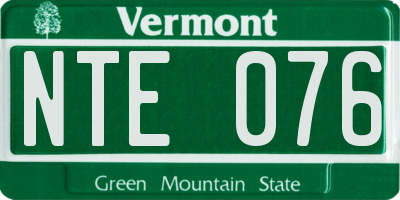 VT license plate NTE076