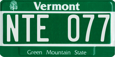 VT license plate NTE077