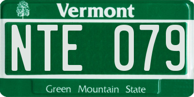 VT license plate NTE079