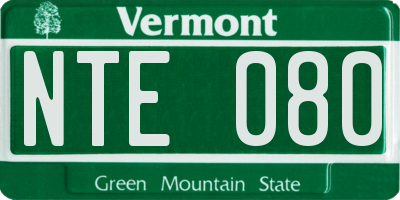 VT license plate NTE080
