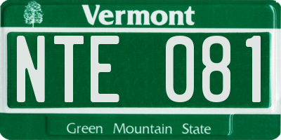 VT license plate NTE081