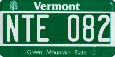 VT license plate NTE082