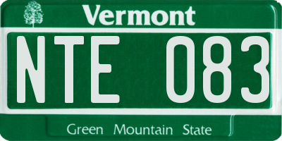 VT license plate NTE083
