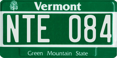VT license plate NTE084