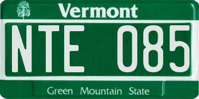 VT license plate NTE085