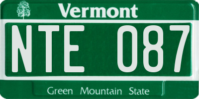 VT license plate NTE087
