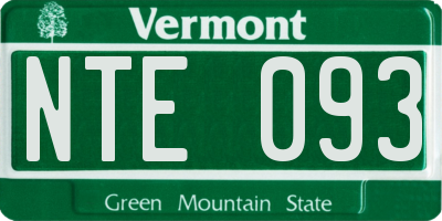 VT license plate NTE093