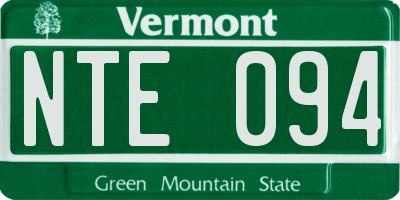 VT license plate NTE094