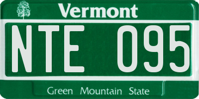 VT license plate NTE095