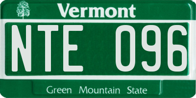 VT license plate NTE096