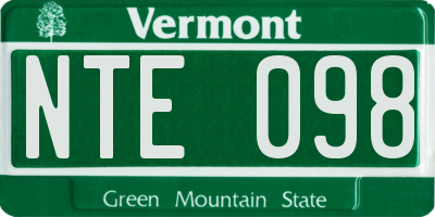 VT license plate NTE098