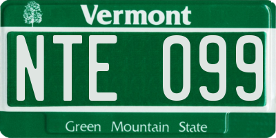 VT license plate NTE099