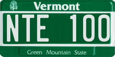 VT license plate NTE100
