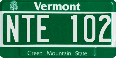 VT license plate NTE102
