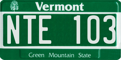 VT license plate NTE103