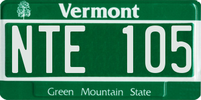 VT license plate NTE105