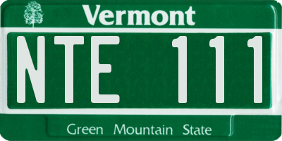 VT license plate NTE111