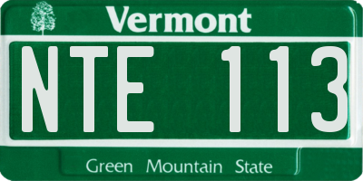 VT license plate NTE113