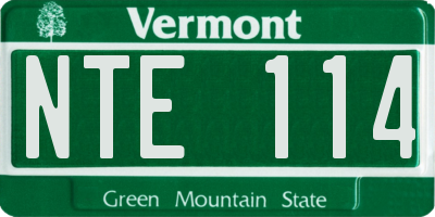 VT license plate NTE114