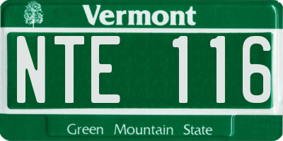 VT license plate NTE116
