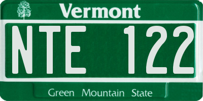 VT license plate NTE122